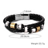 Double Braided Genuine Leather Stainless Steel Bracelet - Zodeys