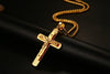 Men's Gold Jesus Cross Necklace - Zodeys