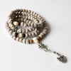 Tibetan Natural Wood Bodhi Seed Beads Necklace with Antique Copper Pendant - Zodeys