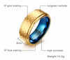 Tequila Morning Aqua Inlay Gold Tungsten Ring - Zodeys