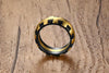 Beehive Matte Finished Black Onyx & Gold Steel Ring - Zodeys