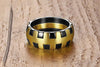 Beehive Matte Finished Black Onyx & Gold Steel Ring - Zodeys