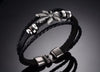 Vintage Silver 420 Leaf Genuine Leather Bracelet - Zodeys