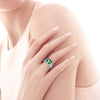 9.5ct Nano Russian Emerald 925 Solid Silver Ring - Zodeys