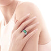 9.5ct Nano Russian Emerald 925 Solid Silver Ring - Zodeys