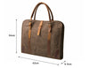 High Density Canvas Real Leather Business Messenger Briefcase Laptop Bag Fit 15.6" Laptop - Zodeys