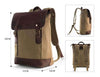 Unisex Vintage Canvas Leather Laptop Backpack - Zodeys