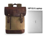 Unisex Vintage Canvas Leather Laptop Backpack - Zodeys