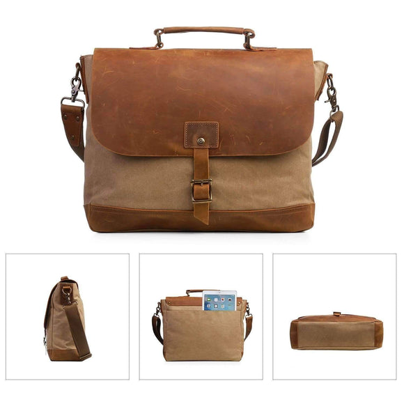 Canvas Laptop Bag with Padded Compartment - Zodeys