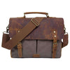 Vintage Canvas Leather 14" Laptop Messenger Bag - Zodeys