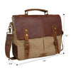 Unisex Vintage Canvas Leather 14" Laptop Messenger Bag - Zodeys