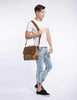 Unisex Vintage Canvas Leather 14" Laptop Messenger Bag - Zodeys