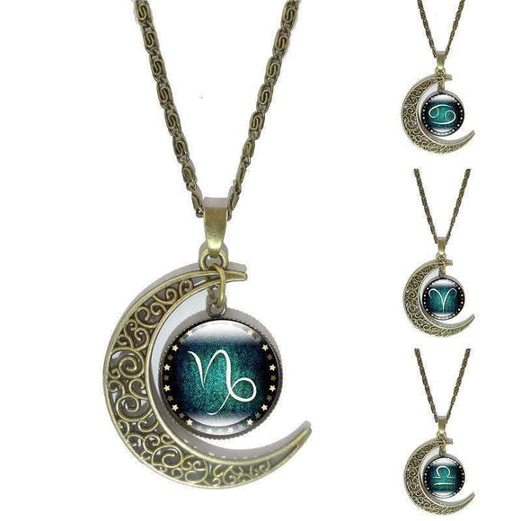 Bronze Crescent Zodiac Necklace - Zodeys