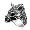 Stainless Steel Wolf Head Ring