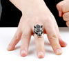 Stainless Steel Wolf Head Ring
