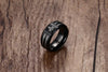 High Polish Matte Black Barbed Wire Masonic Ring - Zodeys