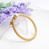 Golden Pearly Gates Twisted Singapore Chain Bangle - Zodeys
