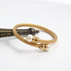 Golden Pearly Gates Twisted Singapore Chain Bangle - Zodeys