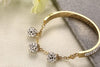 Women's Rhinestone Paved Gold Cuff Bangle Bracelet - Zodeys