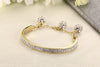 Women's Rhinestone Paved Gold Cuff Bangle Bracelet - Zodeys
