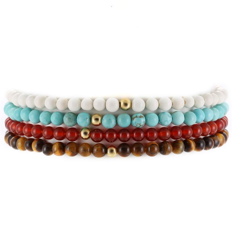 Cuban Schizo Natural Stone Elastic Bracelet - Zodeys