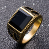 Onyx Black &amp Gold Masonic Signet Ring