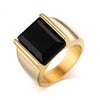 Vintage Black Onyx Stone Gold Ring - Zodeys