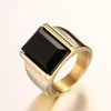 Vintage Black Onyx Stone Gold Ring - Zodeys