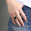 Vintage Black Onyx Stone Gold Ring - Zodeys