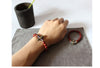 Hand-Carved Copper Vajra & Bell Natural Red Sandalwood Bracelet - Zodeys