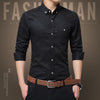 Casual Long Sleeve Jacquard Weave Slim Fit Shirt - Zodeys