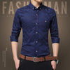Casual Long Sleeve Jacquard Weave Slim Fit Shirt - Zodeys