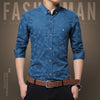 Casual Long Sleeve Jacquard Weave Slim Fit Shirt - Zodeys