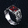 Red Ruby Crusader's Silver Ring