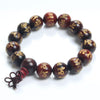 Engraved Sanskrit Rosewood Buddhist Prayer Beads Bracelet - Zodeys
