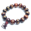 Engraved Sanskrit Rosewood Buddhist Prayer Beads Bracelet - Zodeys