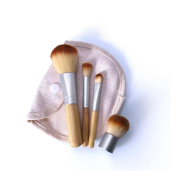 [4 Pieces] Foundation & Make-Up Bamboo Brushes - Zodeys