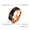 Rose Gold Ridges Black Tungsten Carbide Ring
