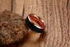 Rose Gold Ridges Black Tungsten Carbide Ring
