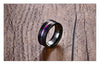 Dubstep Rainbow Groove Onyx Black Tungsten Ring - Zodeys