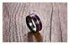 Dubstep Rainbow Groove Onyx Black Tungsten Ring - Zodeys