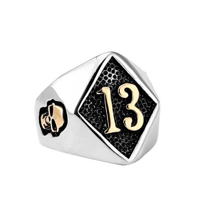 Outlaw 13 Polished Silver Biker Ring - Zodeys
