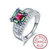 5.73ct Ruby Emerald Sapphire 925 Sterling Silver Wedding Ring - Zodeys