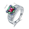 5.73ct Ruby Emerald Sapphire 925 Sterling Silver Wedding Ring - Zodeys