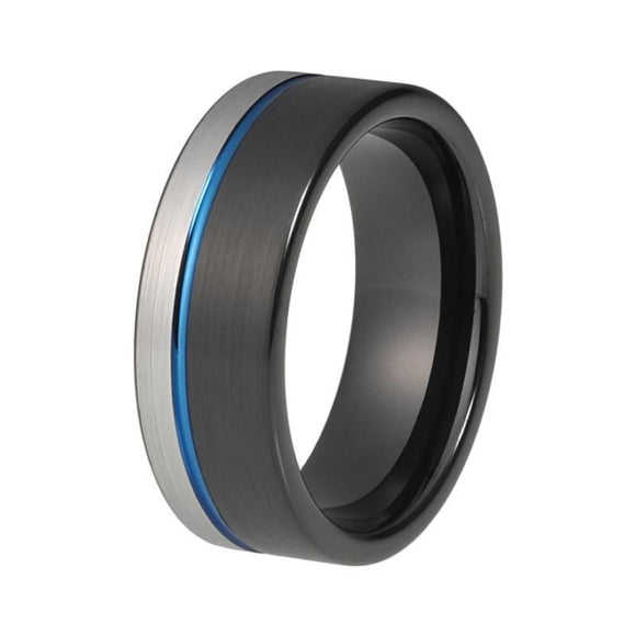 Cold Bachelor Pipe Cut Brushed Tungsten Band - Zodeys