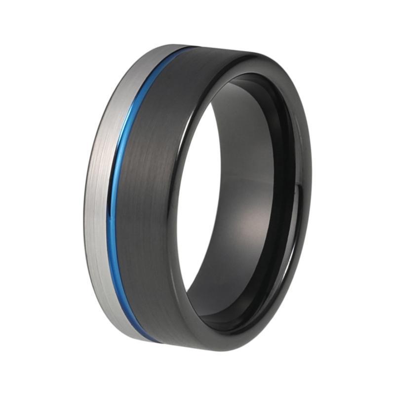 Cold Bachelor Pipe Cut Brushed Tungsten Band - Zodeys