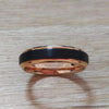 Black Brushed Rose Gold Tungsten Carbide Ring - Zodeys