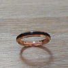 Black Brushed Rose Gold Tungsten Carbide Ring - Zodeys