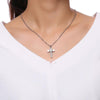 Chunky CZ Stud Steel Cross Necklace - Zodeys