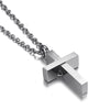 Chunky CZ Stud Steel Cross Necklace - Zodeys